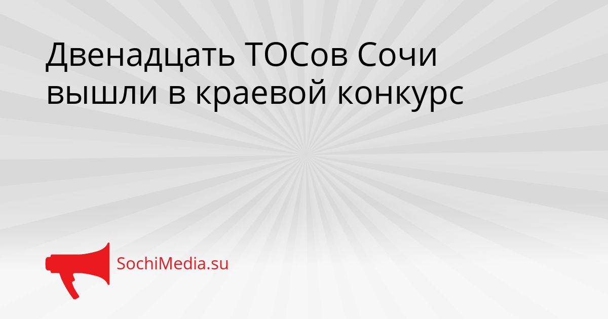 Двенадцать ТОСов Сочи вышли в краевой конкурс Сгенерировано