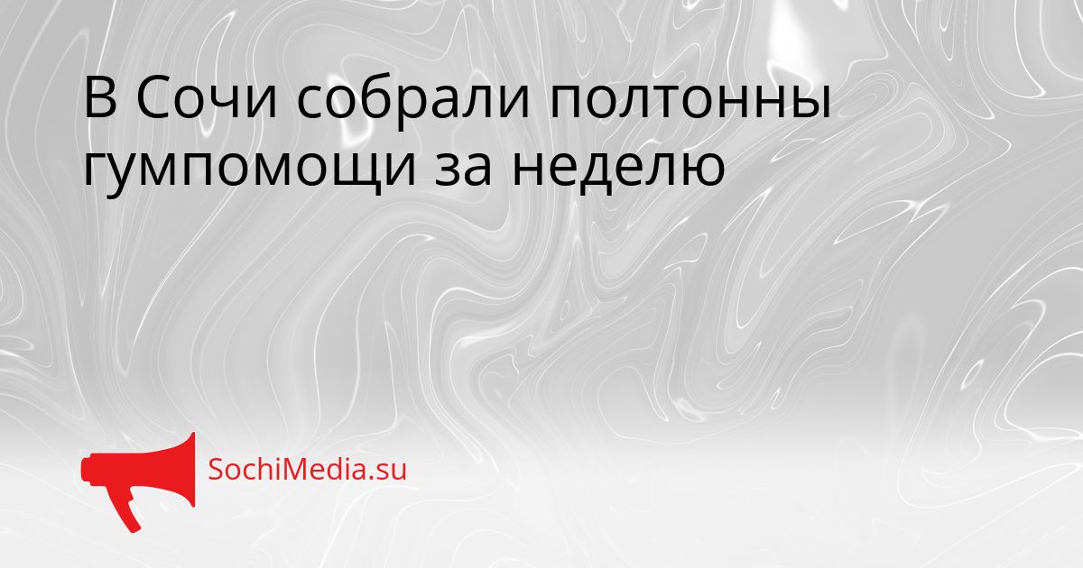 В Сочи собрали полтонны гумпомощи за неделю Сгенерировано