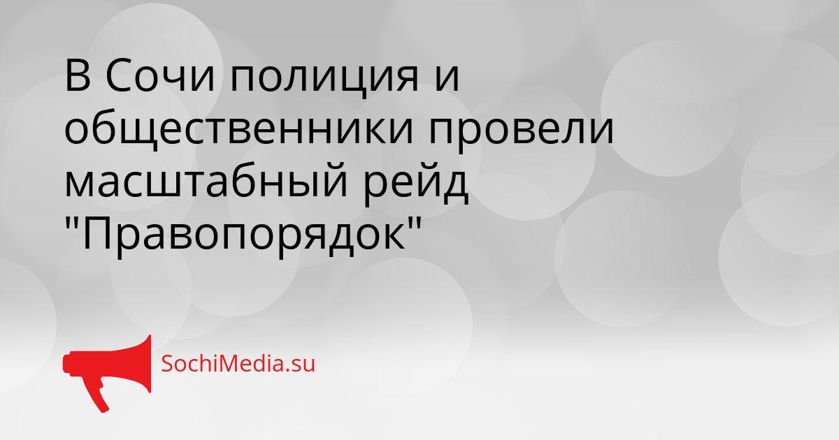 В Сочи полиция и общественники провели масштабный рейд &quotПравопорядок&quot Сгенерировано