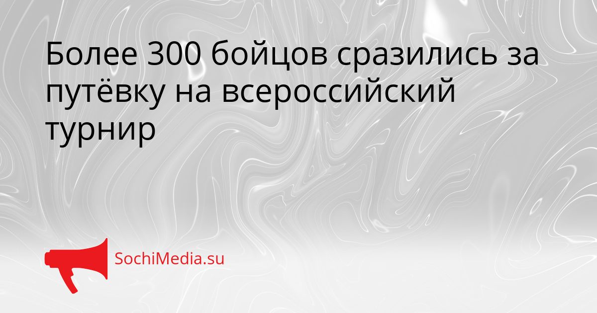 Более 300 бойцов сразились за путёвку на всероссийский турнир Сгенерировано