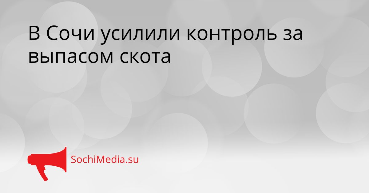 В Сочи усилили контроль за выпасом скота Сгенерировано