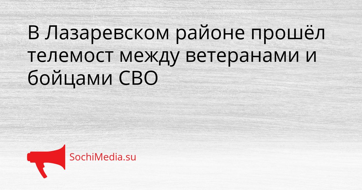 В Лазаревском районе прошёл телемост между ветеранами и бойцами СВО Сгенерировано