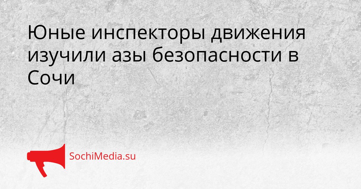 Юные инспекторы движения изучили азы безопасности в Сочи Сгенерировано