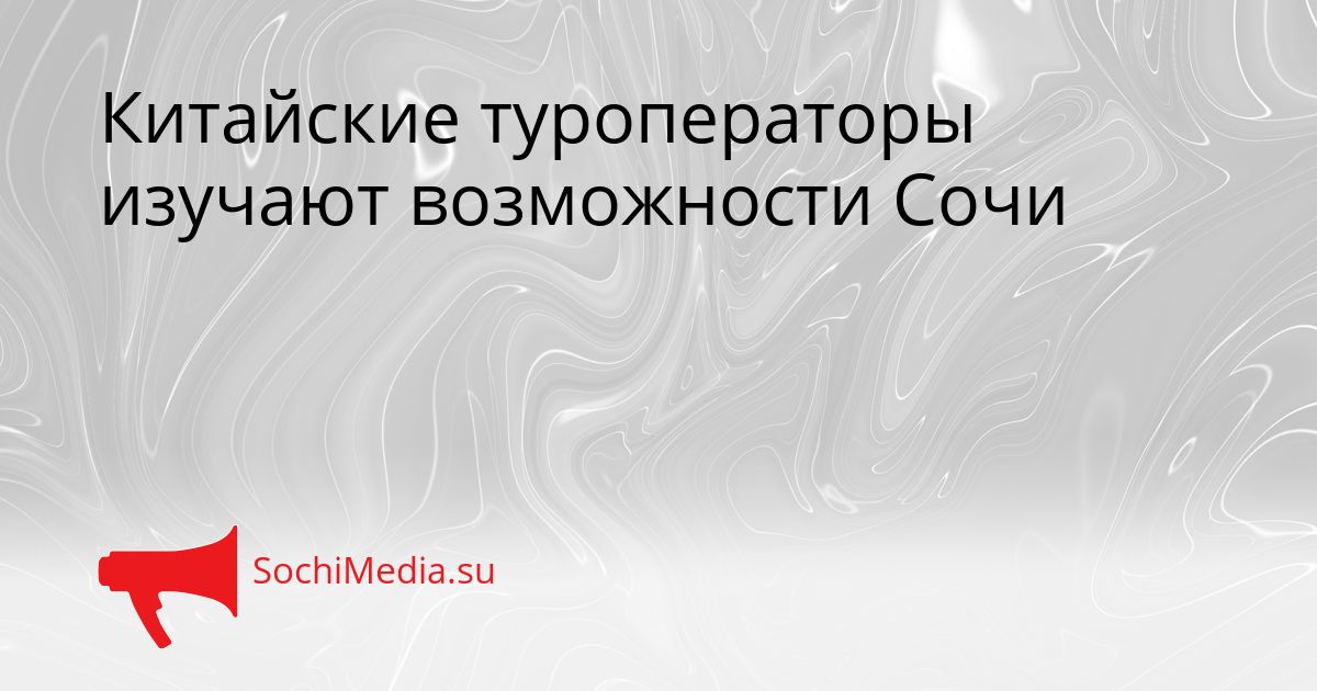 Китайские туроператоры изучают возможности Сочи Сгенерировано