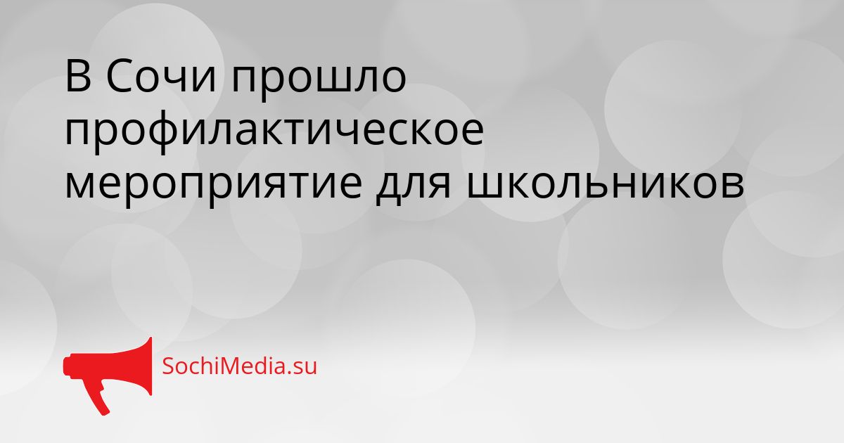 В Сочи прошло профилактическое мероприятие для школьников Сгенерировано