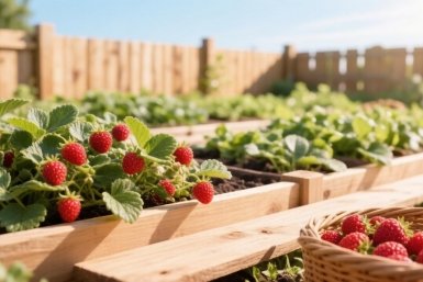 Клубнике - не только подкормка: сажаем рядом телохранителей - ягод как звезд на небе Создано с помощью ИИ