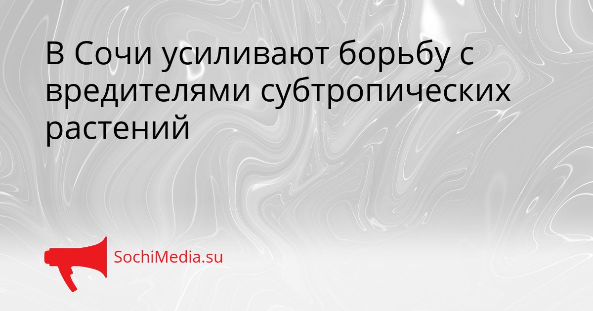 В Сочи усиливают борьбу с вредителями субтропических растений Сгенерировано