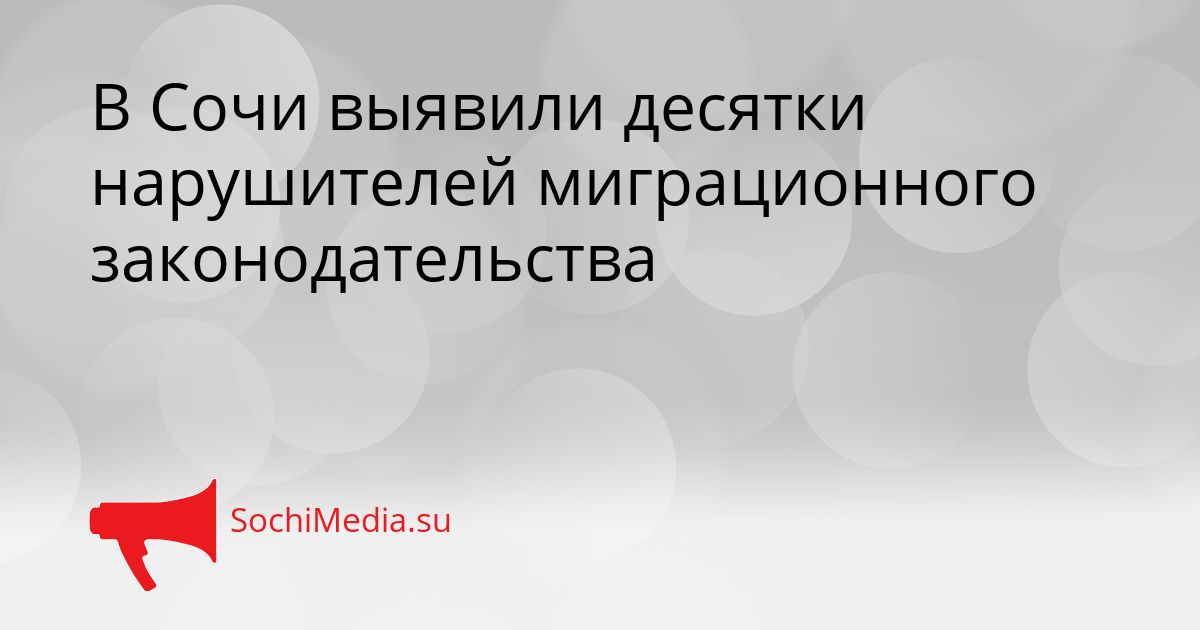 В Сочи выявили десятки нарушителей миграционного законодательства Сгенерировано