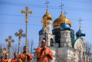 Пасха, крестный ход, храм Евгений  Кулешов, ИА PrimaMedia.ru