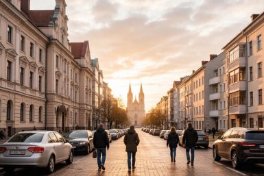 Кирпичная готика, старинные улочки, необычная архитектура Нейросети