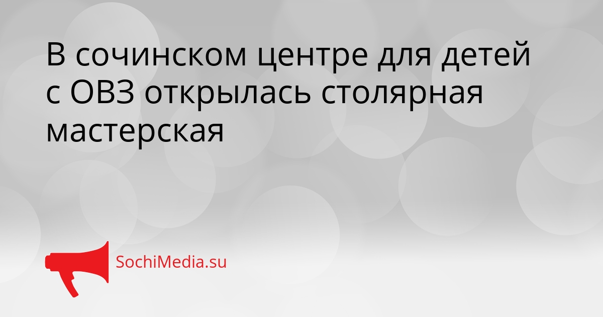 В сочинском центре для детей с ОВЗ открылась столярная мастерская Сгенерировано