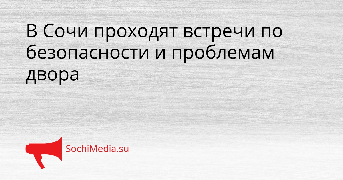 В Сочи проходят встречи по безопасности и проблемам двора Сгенерировано