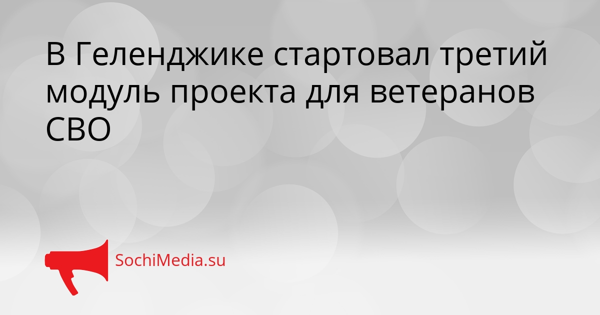 В Геленджике стартовал третий модуль проекта для ветеранов СВО Сгенерировано