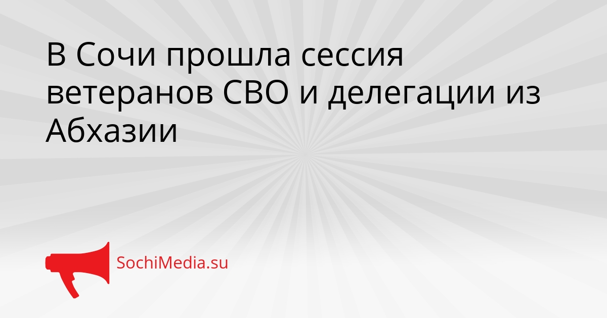 В Сочи прошла сессия ветеранов СВО и делегации из Абхазии Сгенерировано