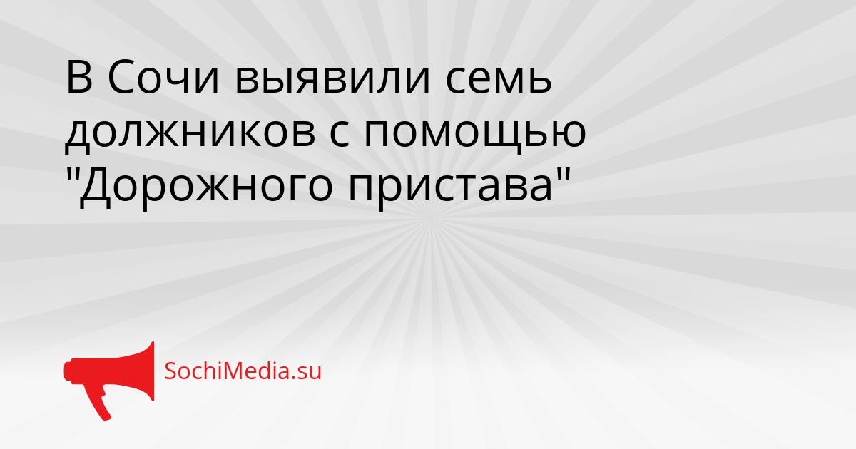В Сочи выявили семь должников с помощью &quotДорожного пристава&quot Сгенерировано