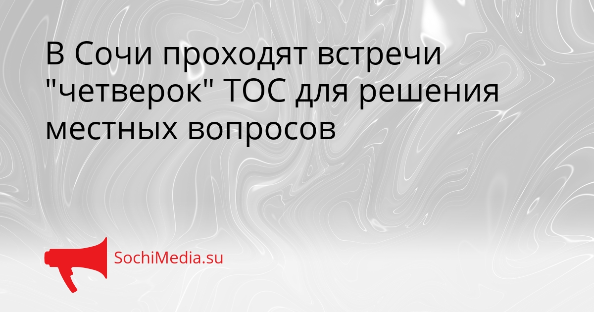 В Сочи проходят встречи &quotчетверок&quot ТОС для решения местных вопросов Сгенерировано
