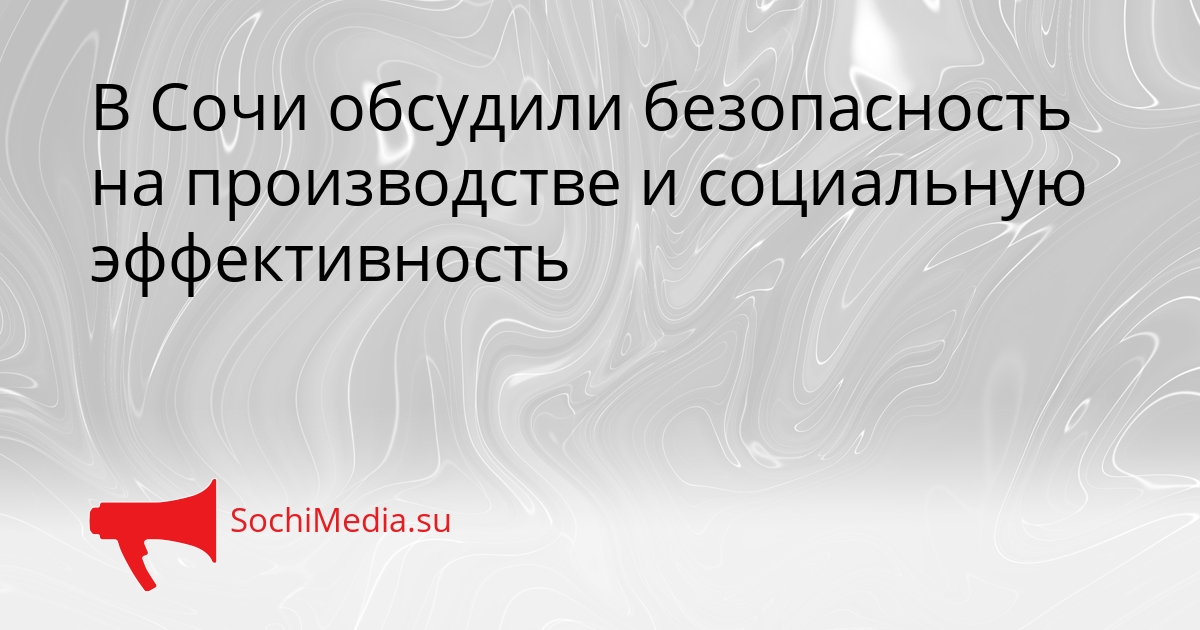 В Сочи обсудили безопасность на производстве и социальную эффективность Сгенерировано
