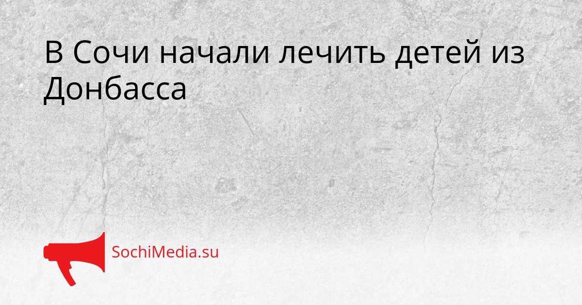В Сочи начали лечить детей из Донбасса Сгенерировано