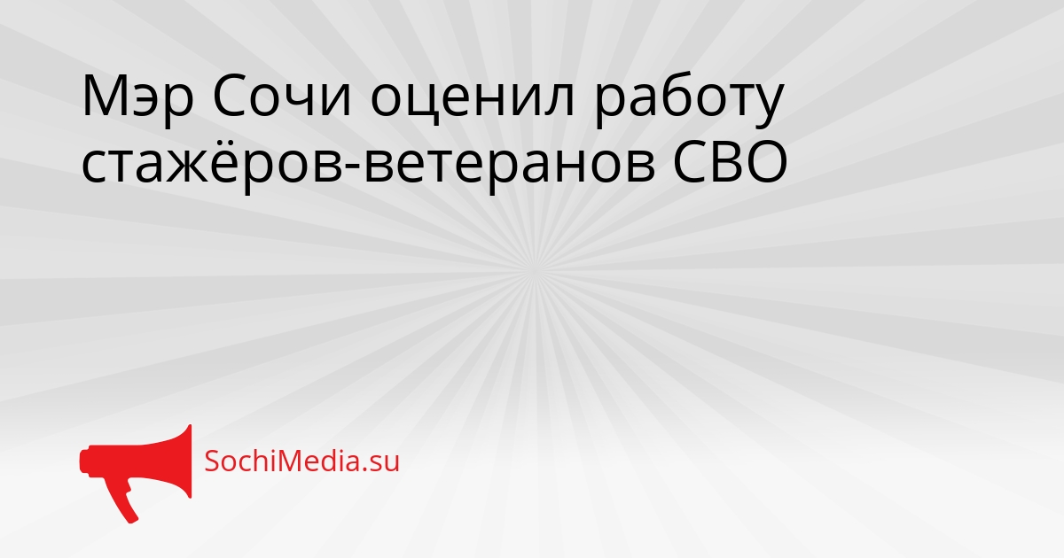 Мэр Сочи оценил работу стажёров-ветеранов СВО Сгенерировано