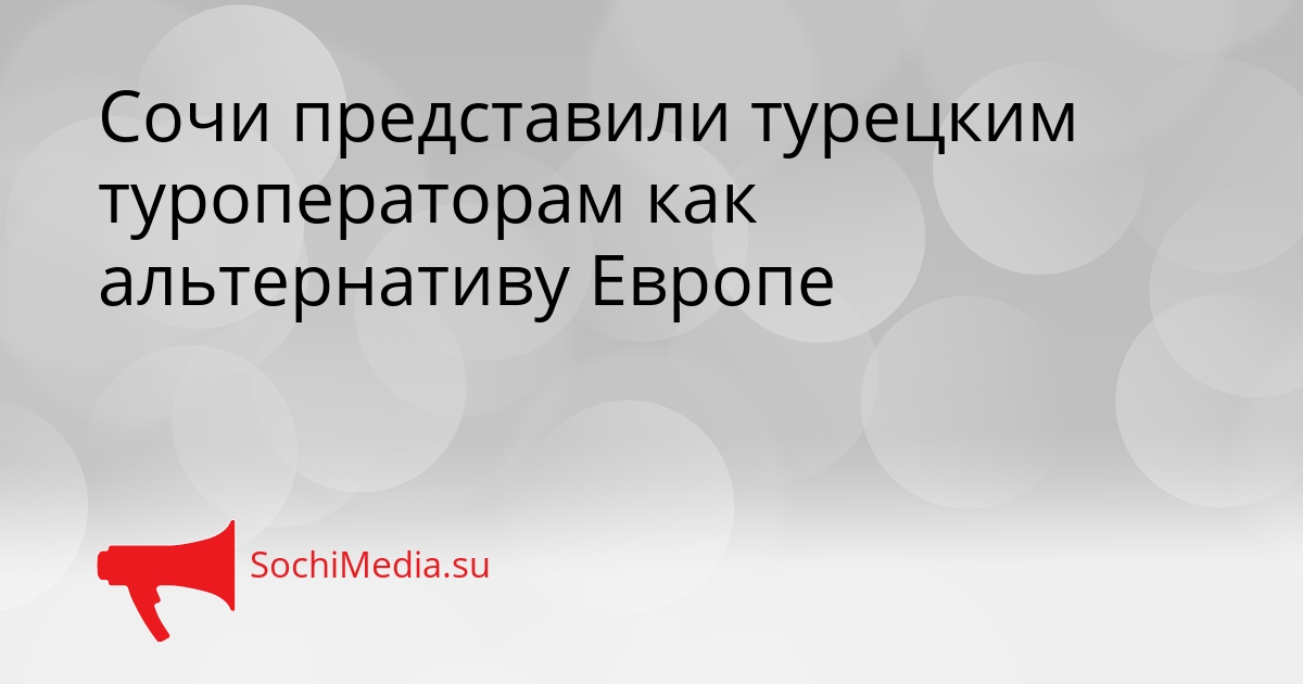 Сочи представили турецким туроператорам как альтернативу Европе Сгенерировано
