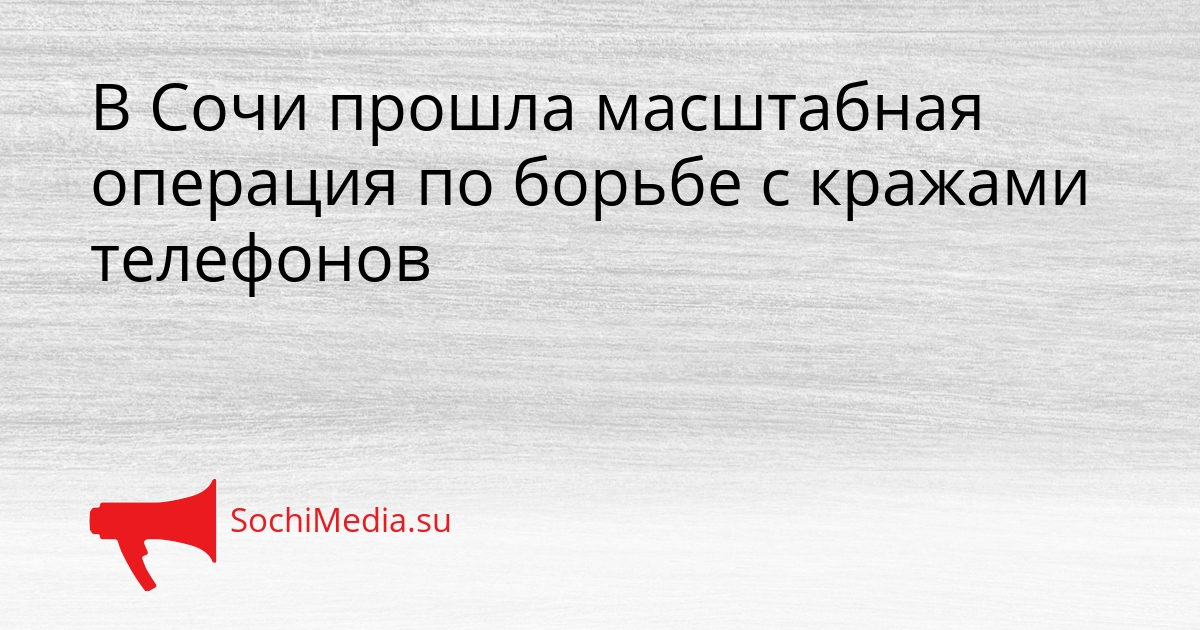 В Сочи прошла масштабная операция по борьбе с кражами телефонов Сгенерировано