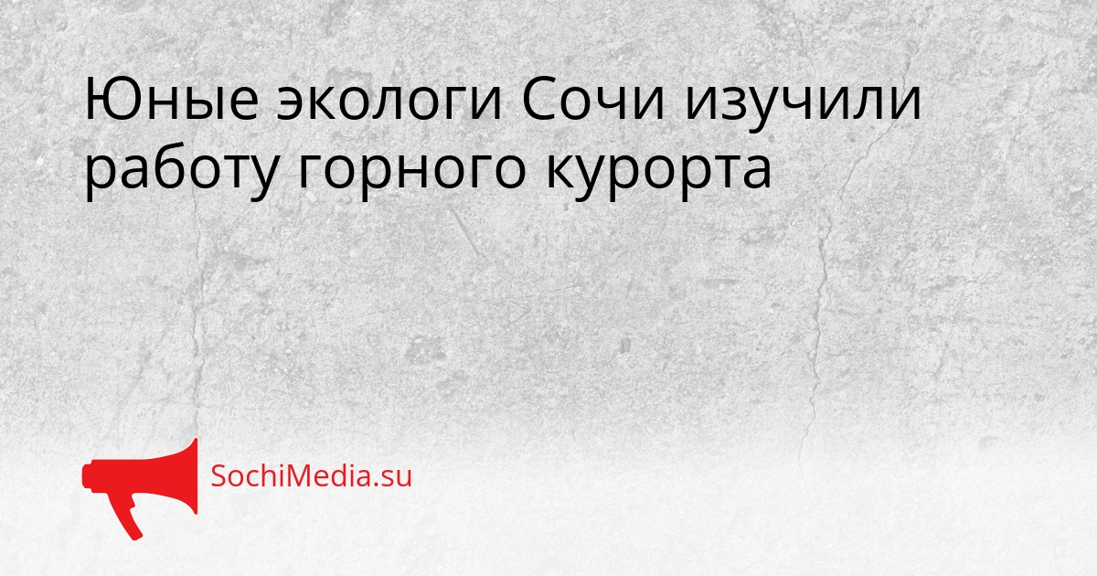 Юные экологи Сочи изучили работу горного курорта Сгенерировано